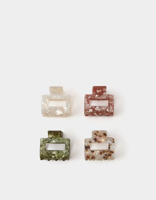 4-Pack Square Resin Claw Clips