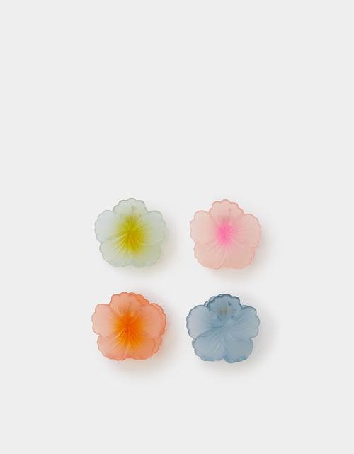 4-Pack Mini Tropical Flower Claw Clips