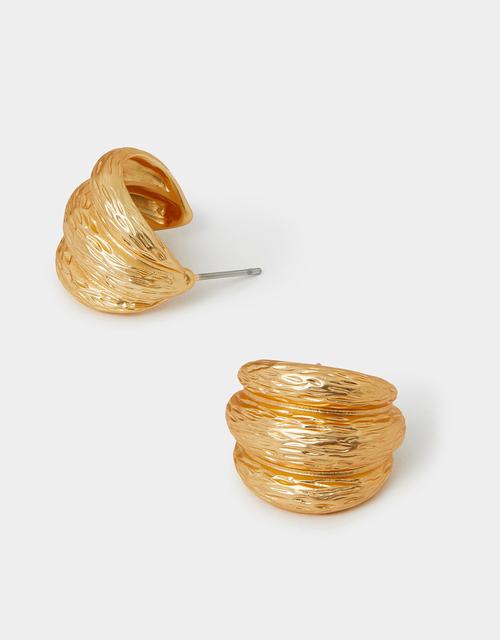 Mini Textured Rib Hoop Earrings