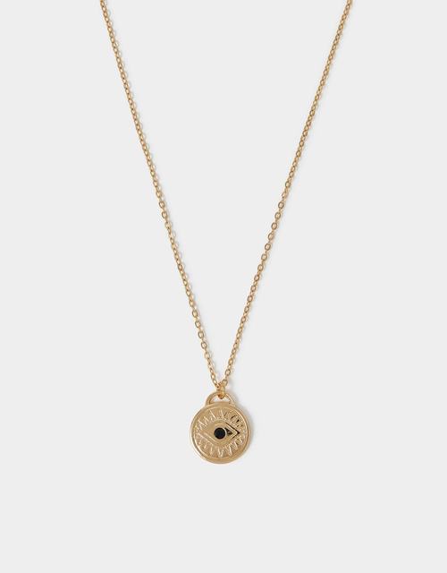 Evil Eye Coin Pendant Necklace