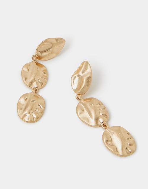 Textured Coin Drop Earrings