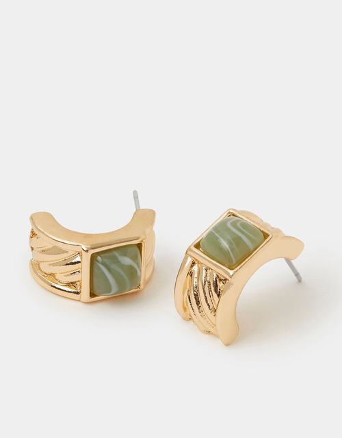 Mini Resin Detail Hoop Earrings