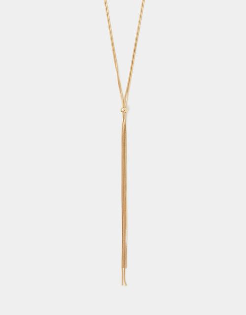 Slinky Lariat Necklace Gold