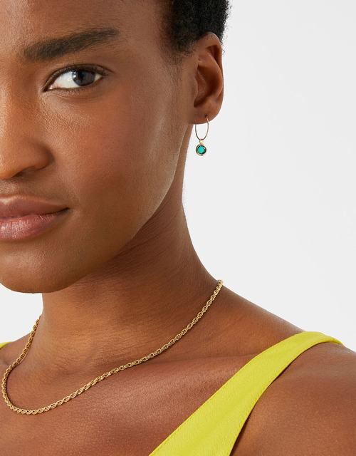 Filigree and Stone Hoops Set of Three