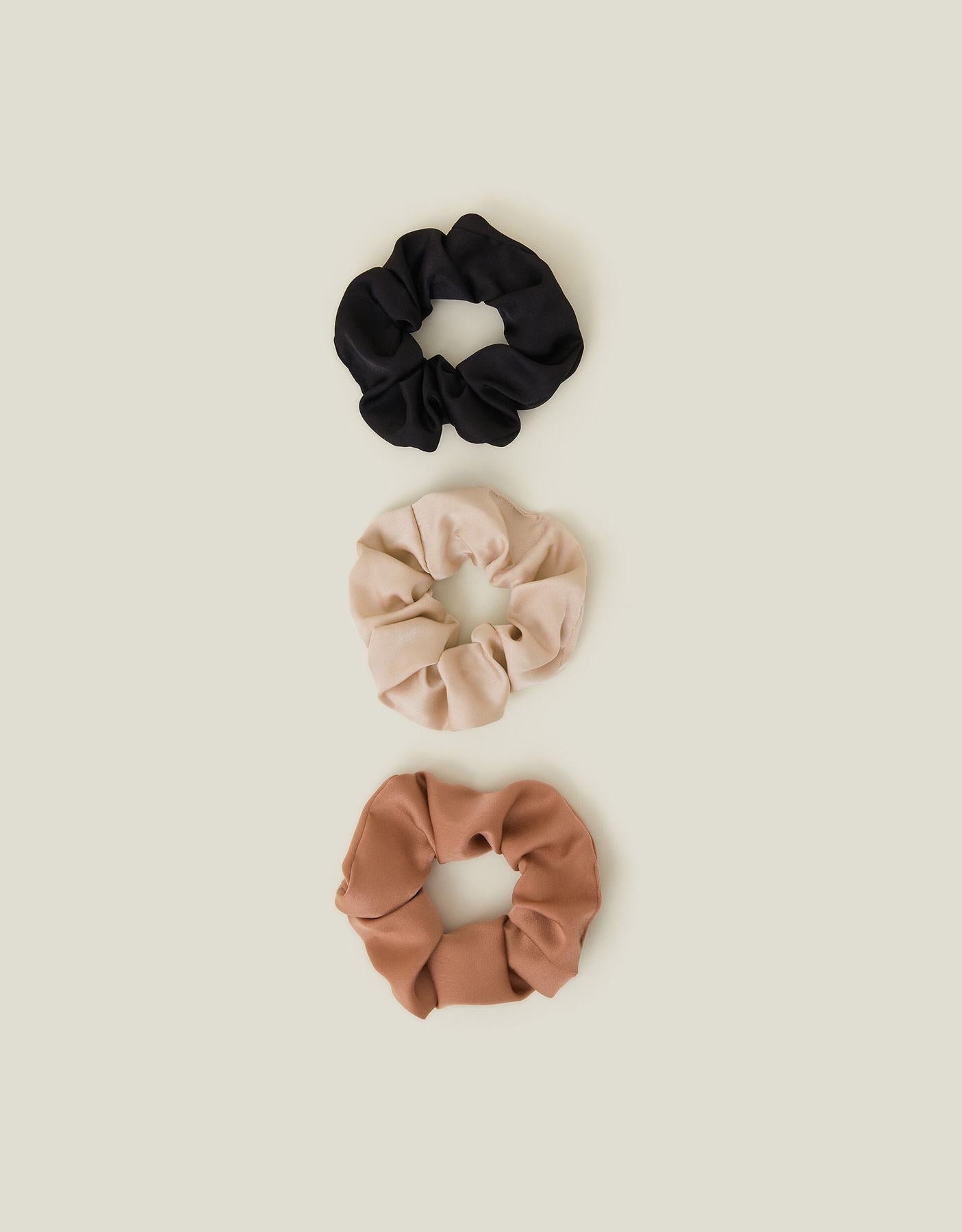 Satin Scrunchie Set of Three