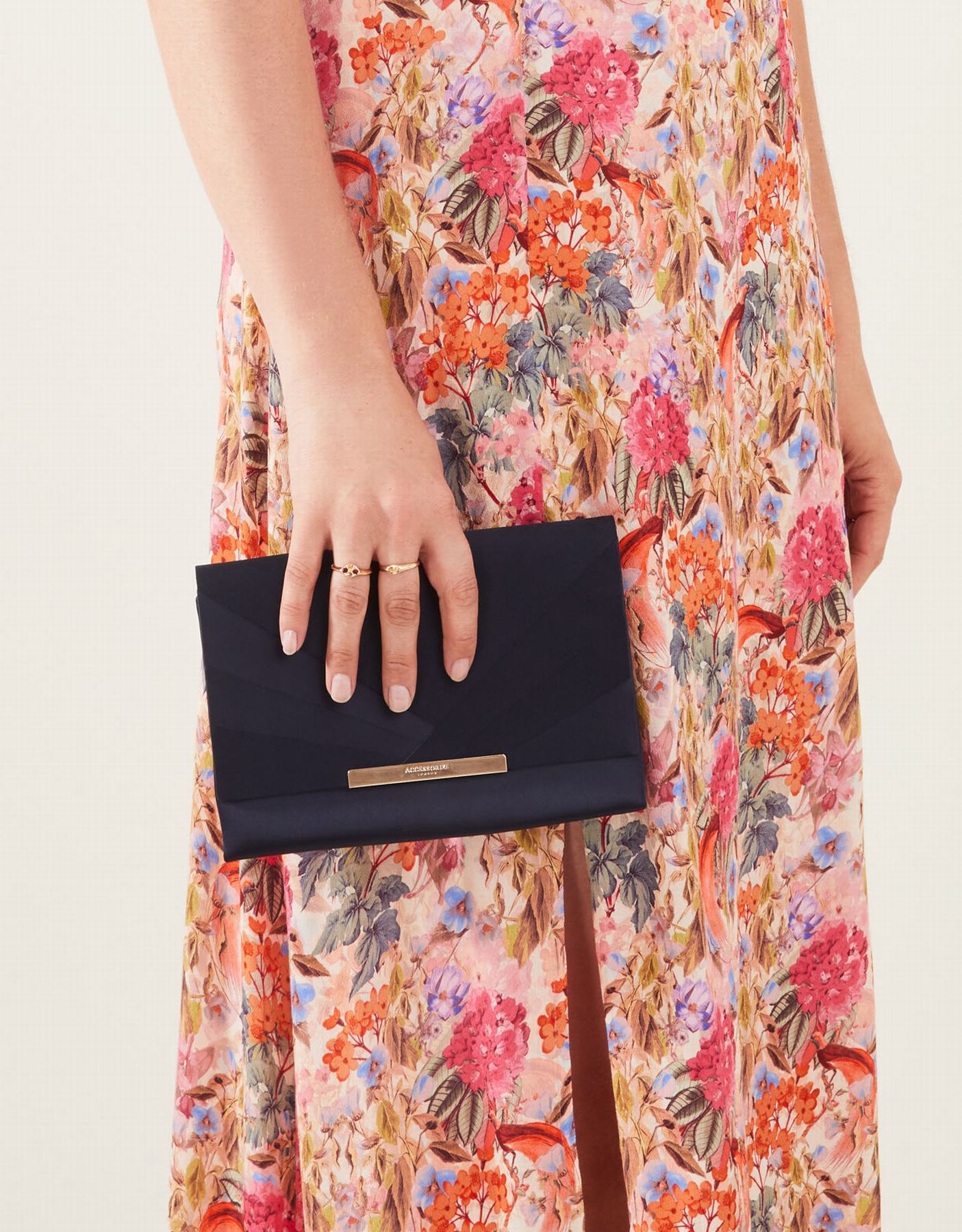 SATIN FOLDOVER CLUTC