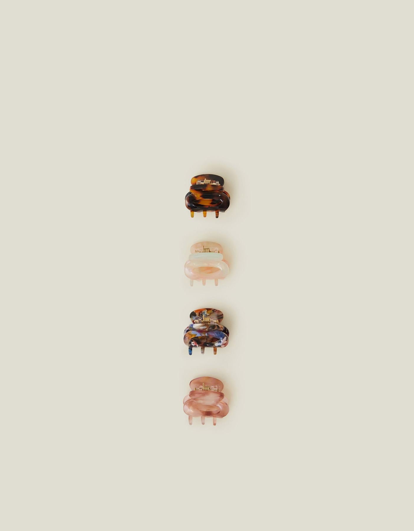 Mini Oval Resin Claw Clips 4 Pack