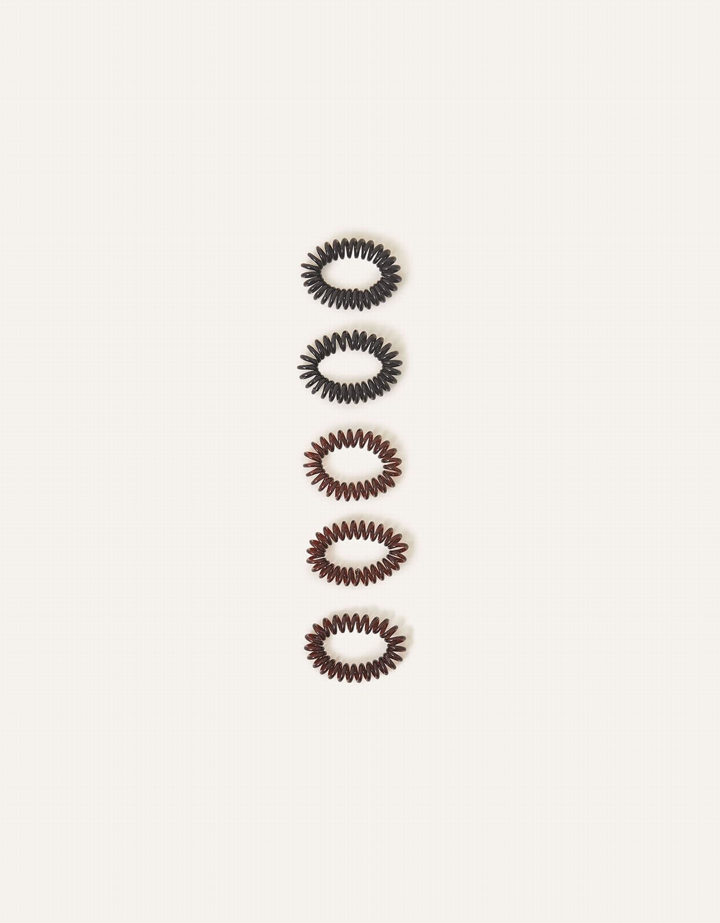 Elasticated Spiral Hairbands 5 Pack
