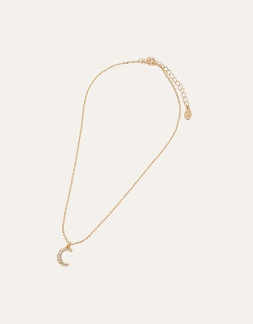 Sparkle Moon Pendant Necklace