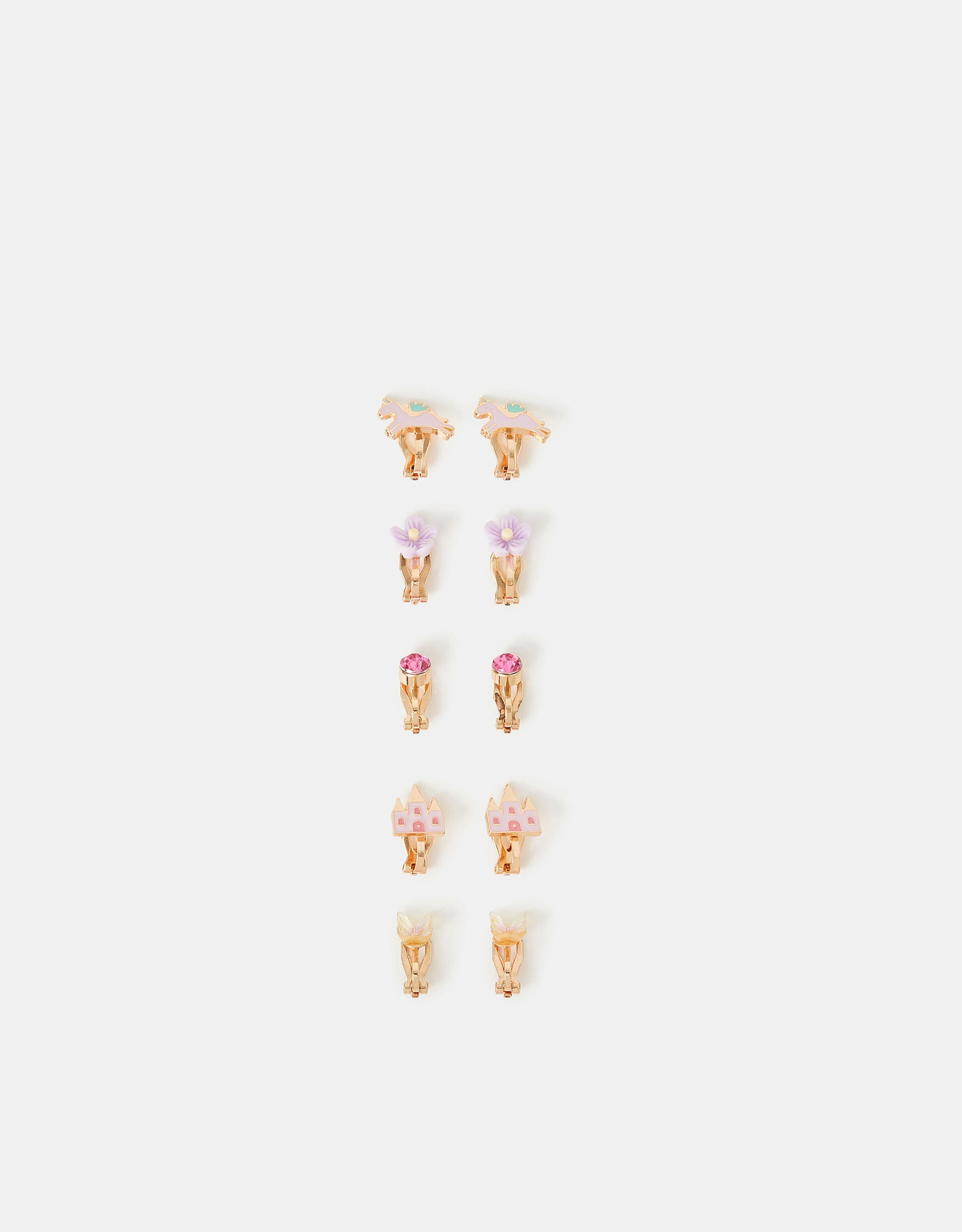 5-Pack Girls Fairy Tale Clip-On Earrings