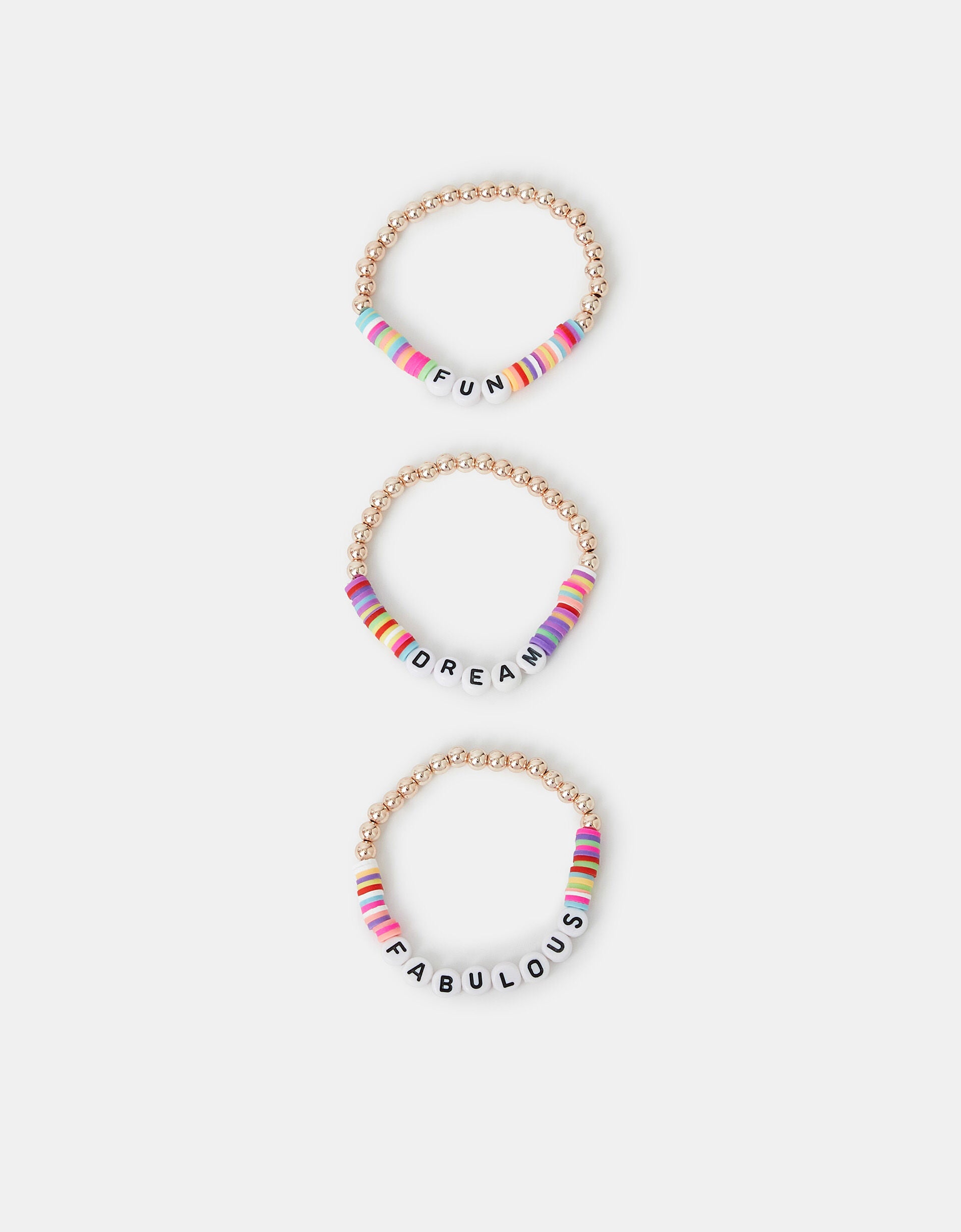 3-Pack Girls Beaded Friendship Bracelets