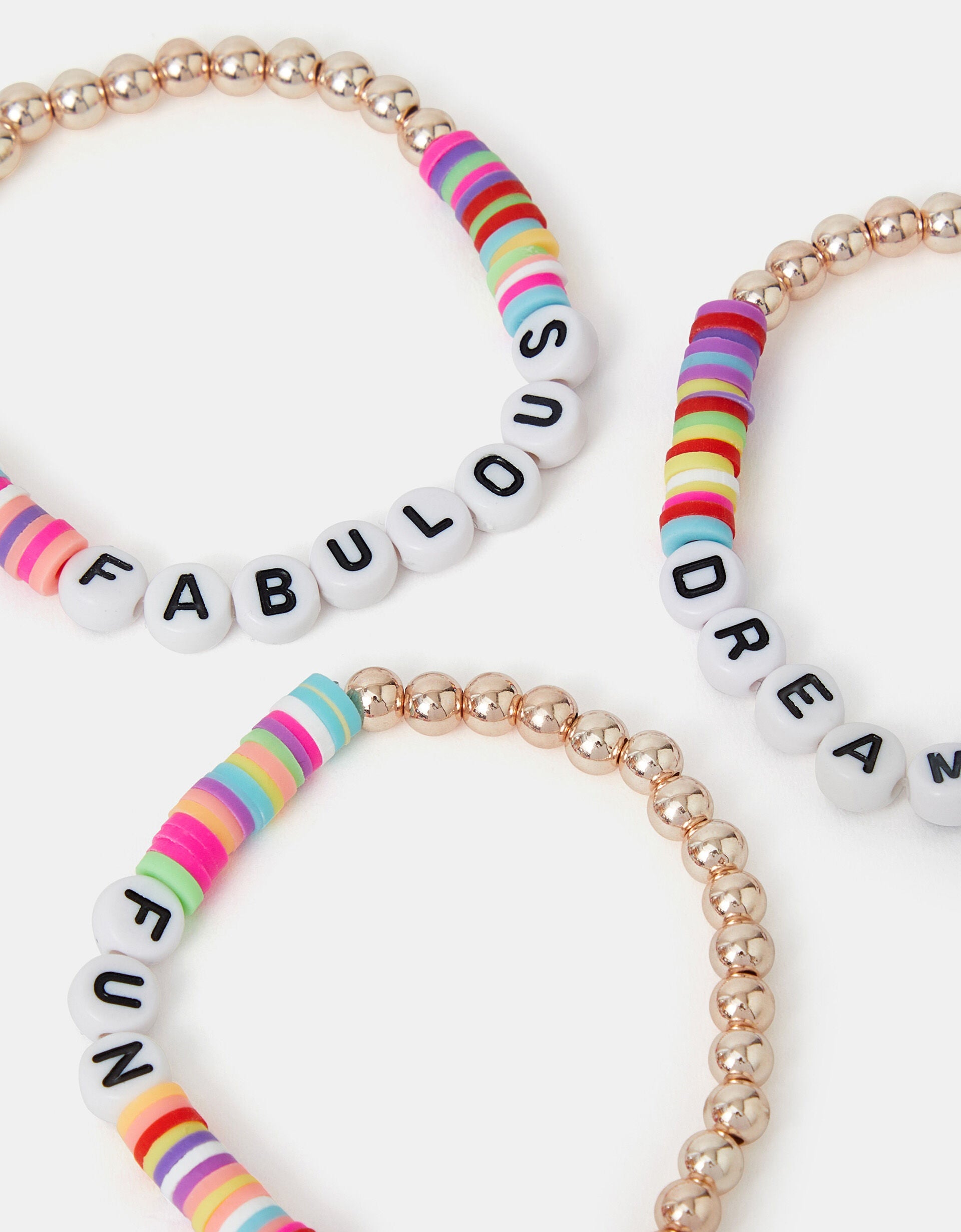 3-Pack Girls Beaded Friendship Bracelets