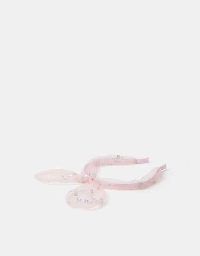 Girls Flower Mesh Bow Headband