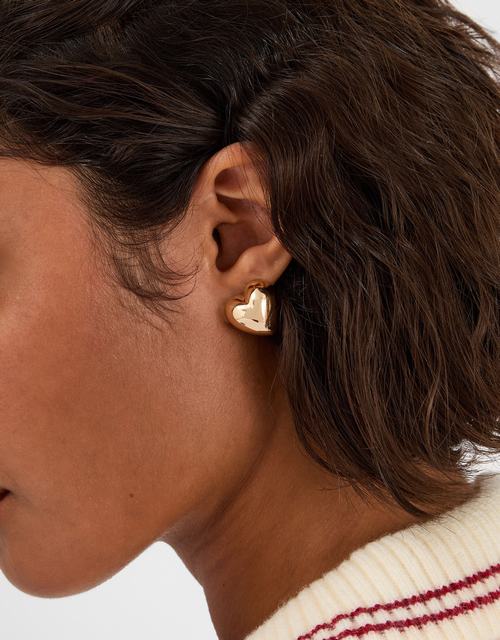 Puffy Heart Stud Earrings