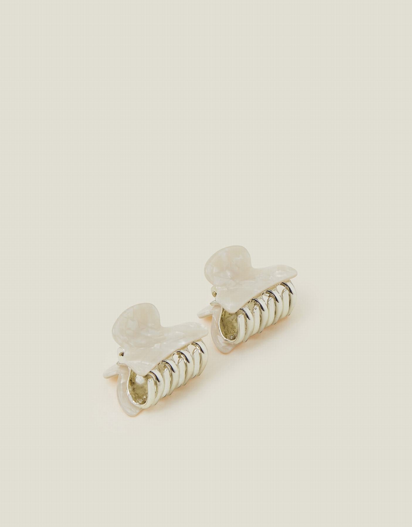 2-Pack Mini Pearly Resin Claw Clips
