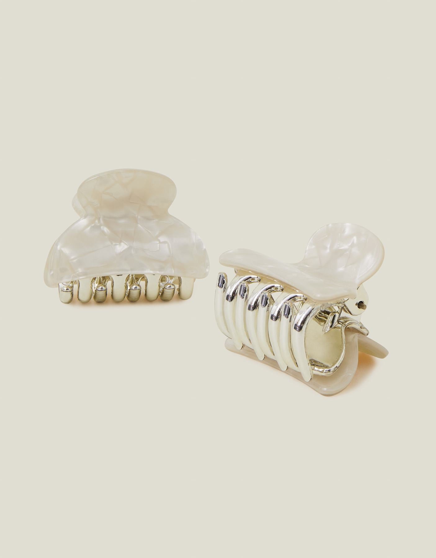 2-Pack Mini Pearly Resin Claw Clips