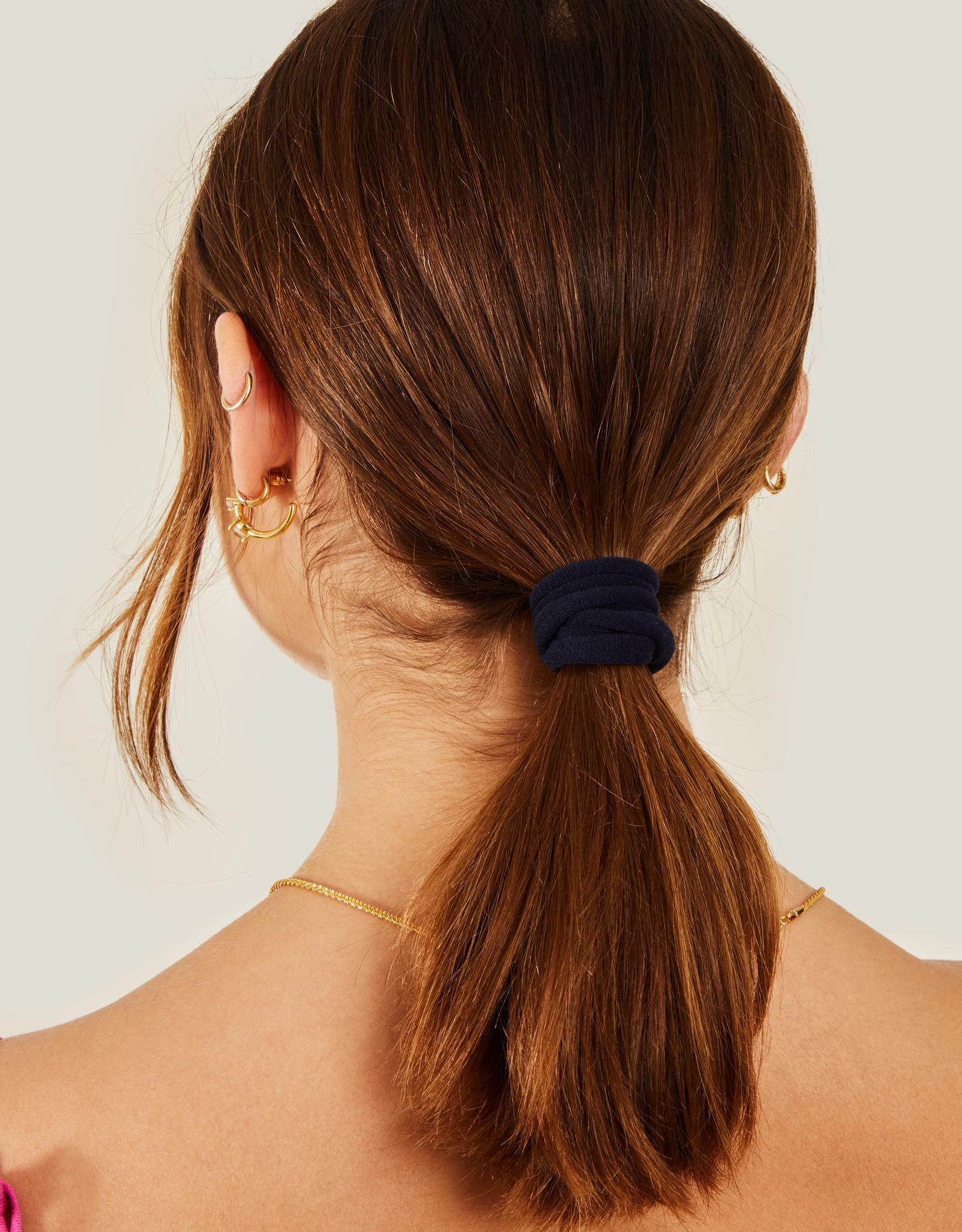 5-Pack Towelling Hair Bands Blue