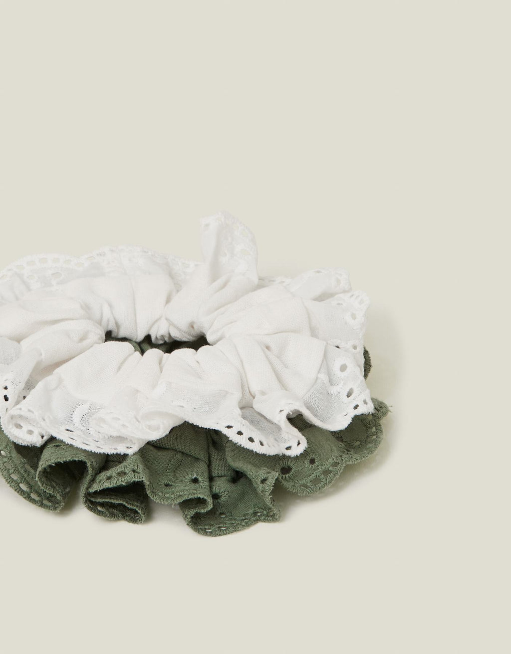 2-Pack Mix Broderie Hair Scrunchies