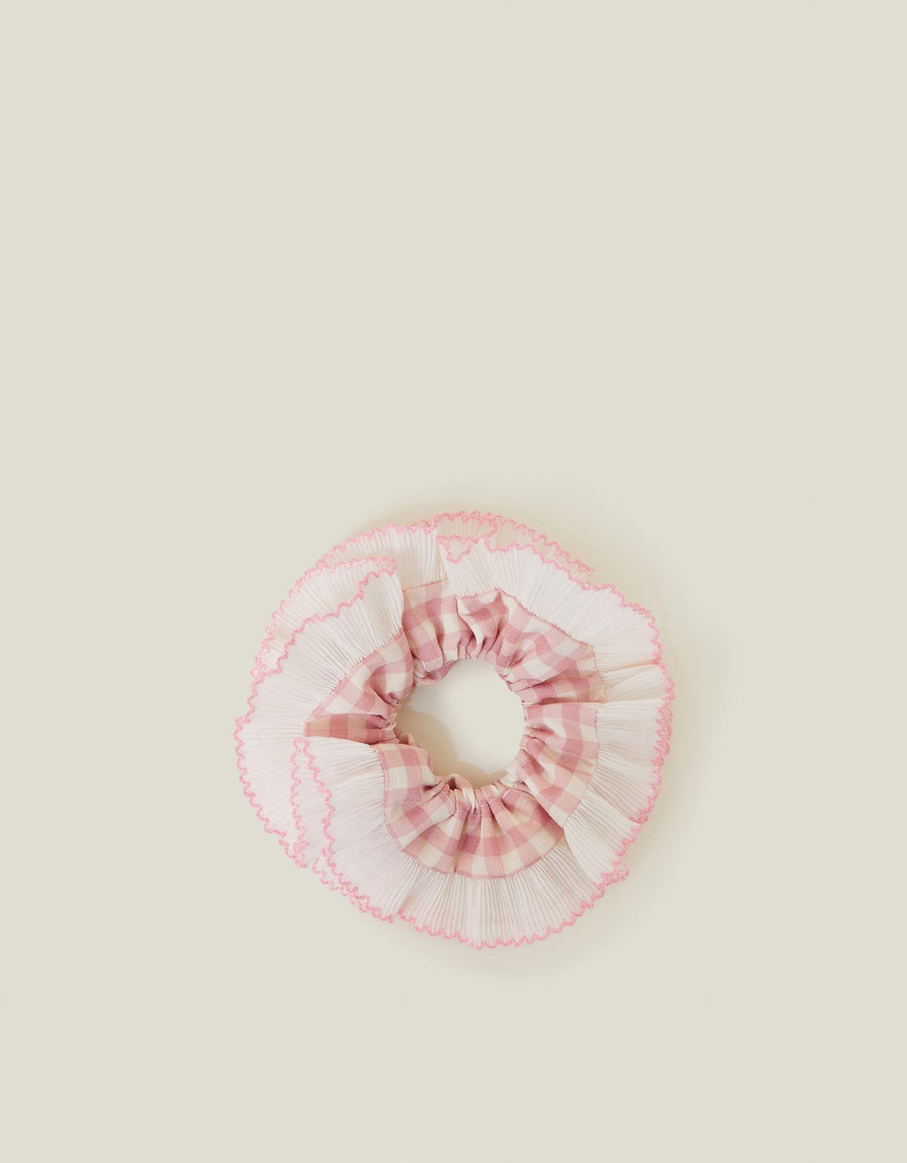 Oversized Gingham Frill Hair Scrunchie