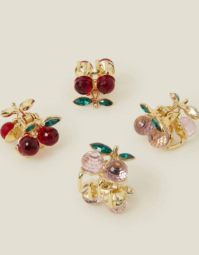 4-Pack Cherry Gem Claw Clip