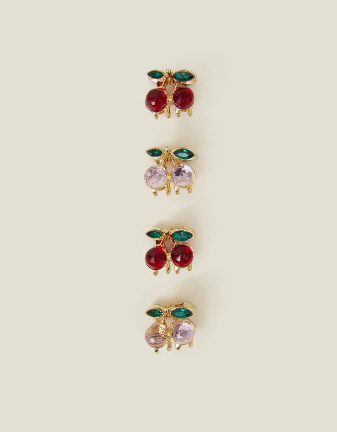 4-Pack Cherry Gem Claw Clip