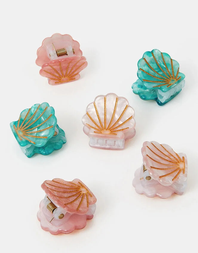 6-Pack Mini Shell Claw Clips