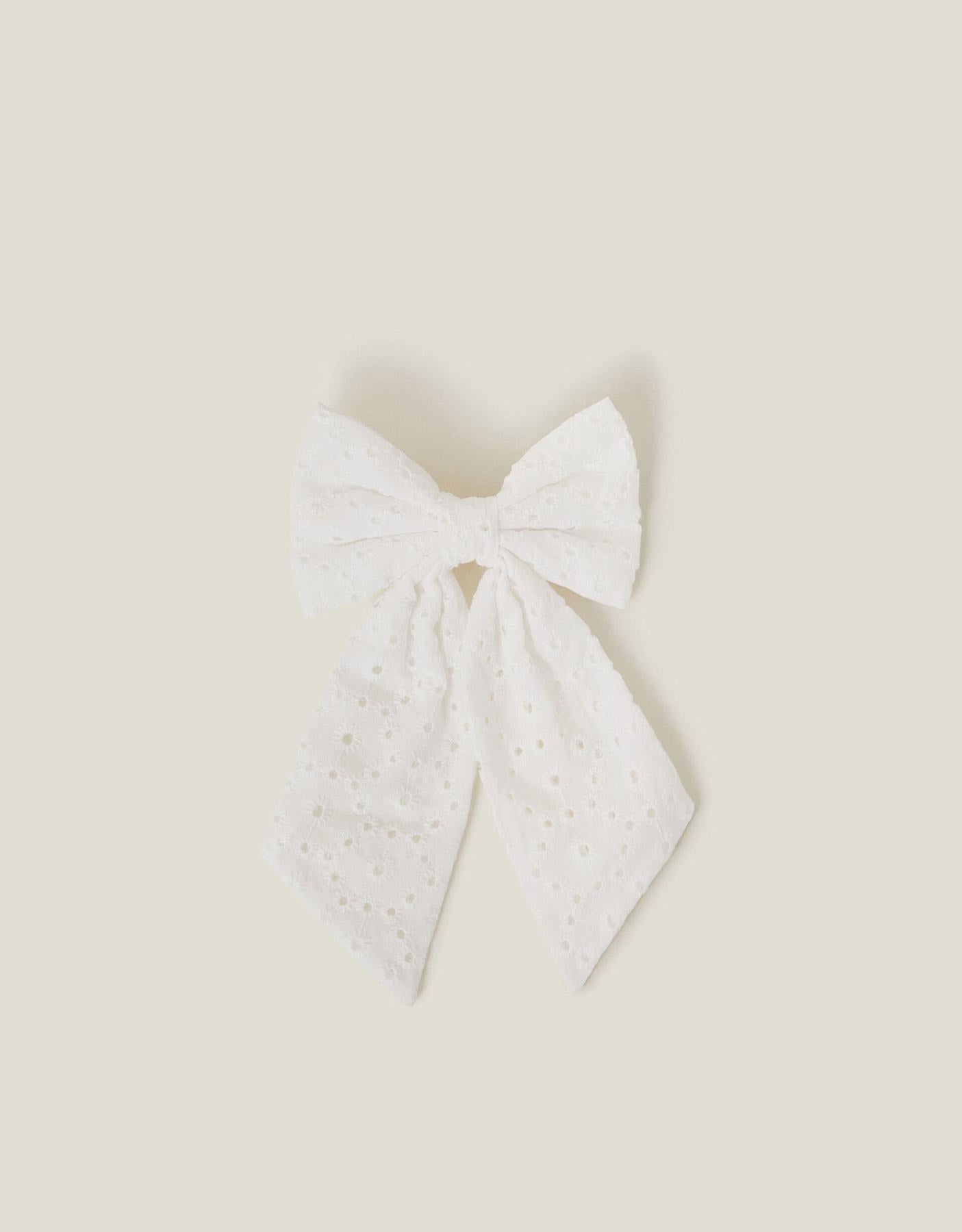 Broderie Bow Barrette Hair Clip
