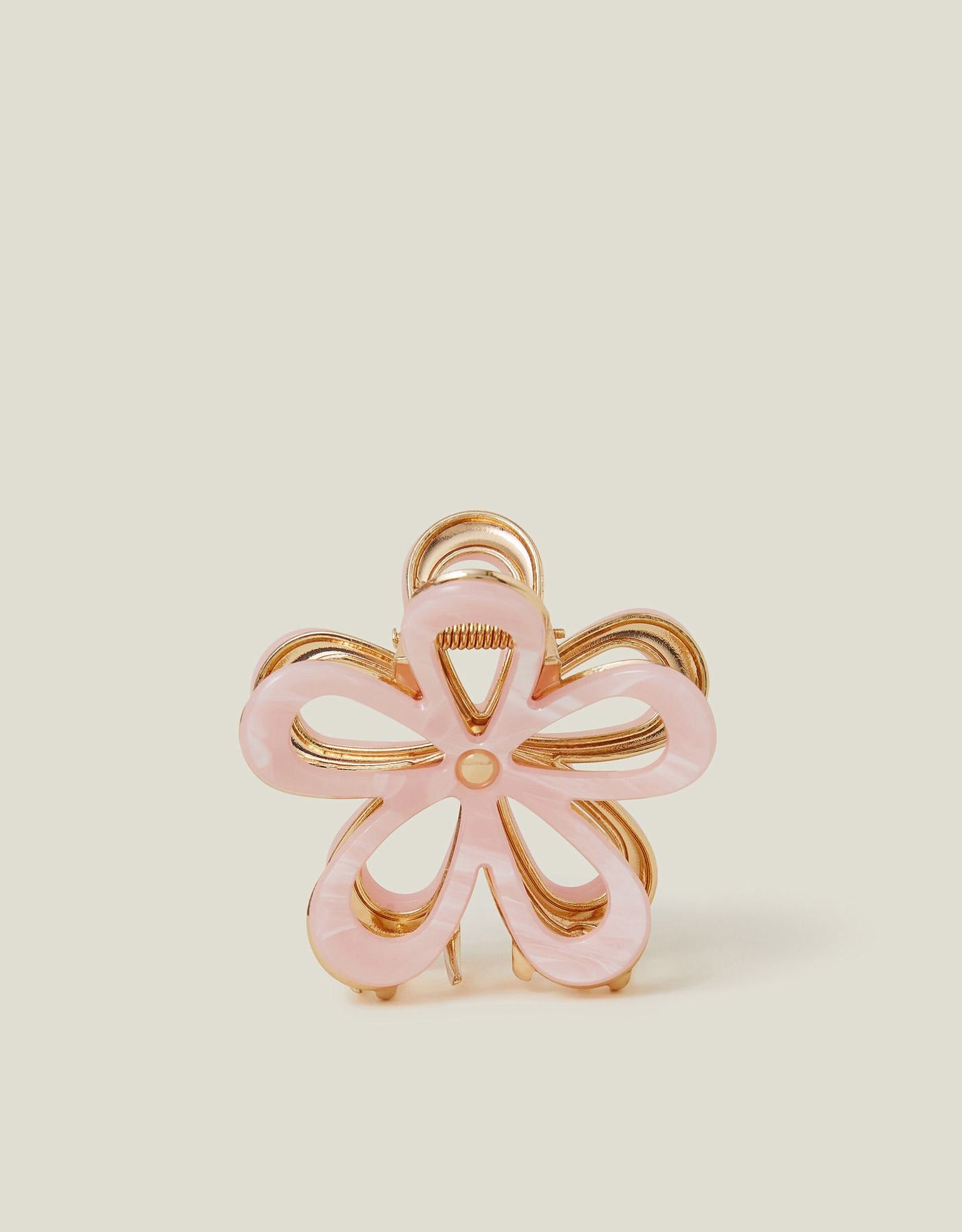 Marble Metal Flower Claw Clip