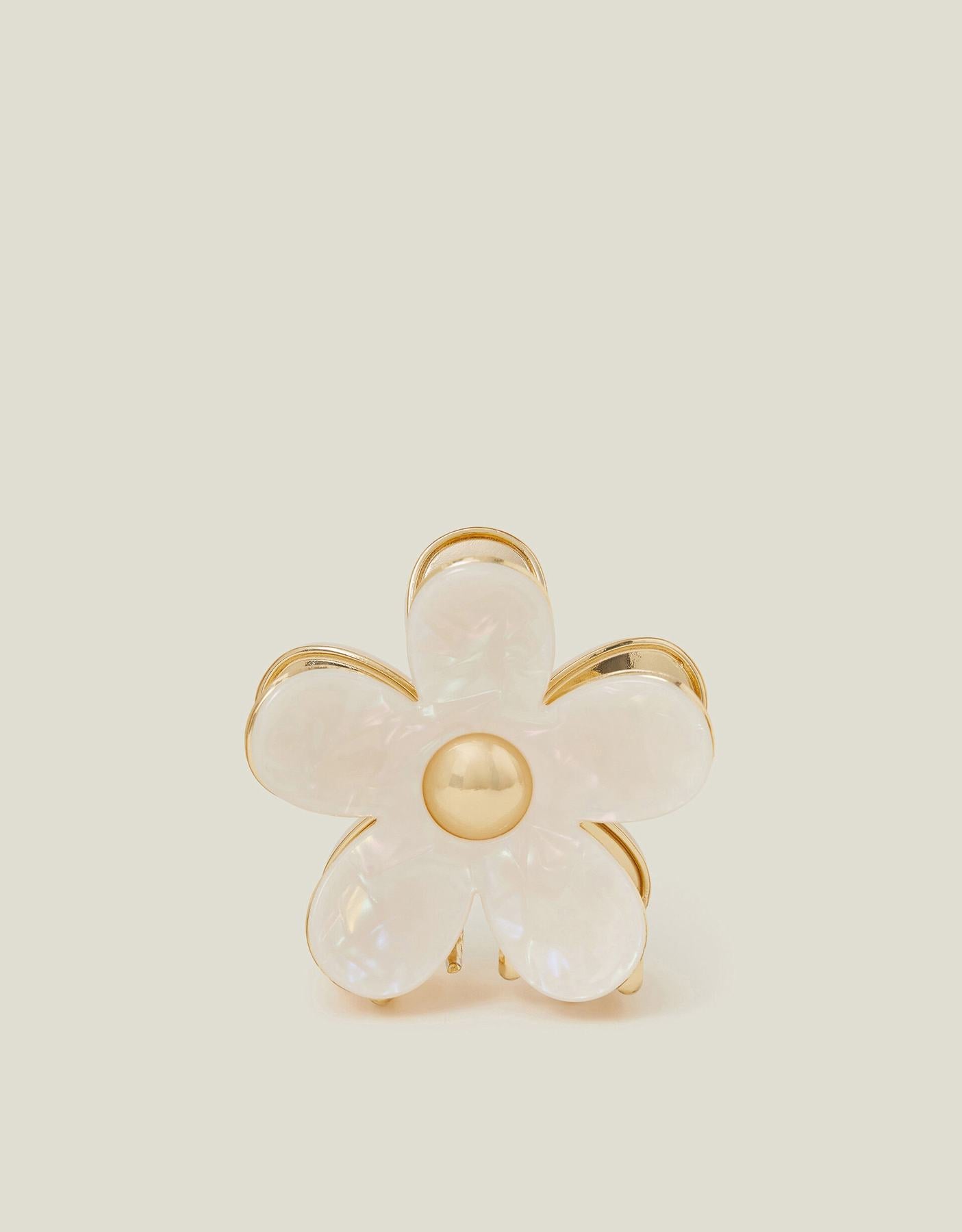 Resin Flower Claw Clip Pearl