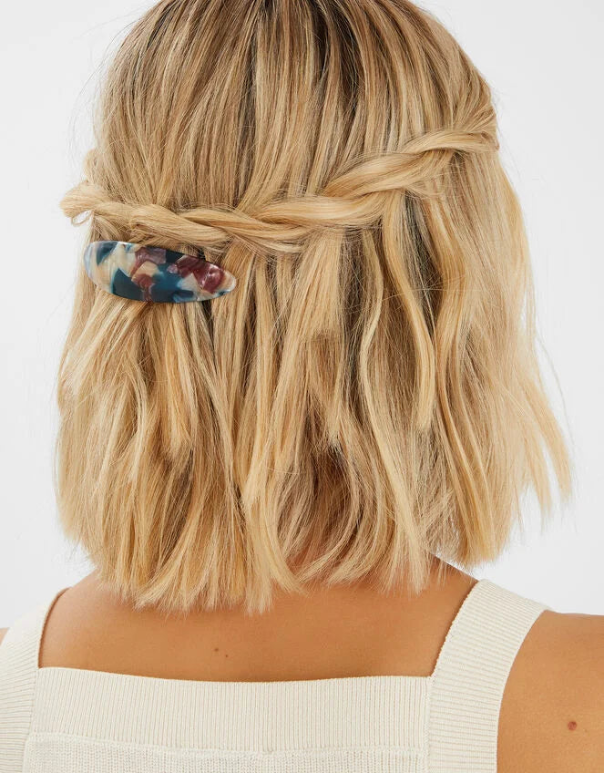 Marble Resin Barrette Hair Clip