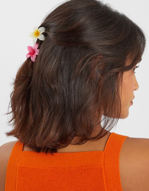 4-Pack Mini Tropical Flower Claw Clips