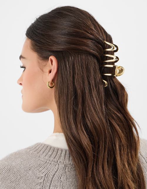 Metal Wave Claw Clip Gold