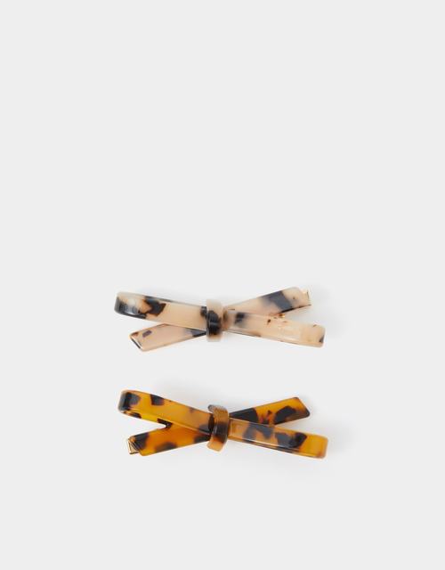 2-Pack Tort Bow Hair Clips