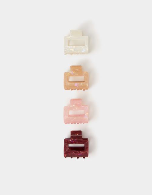 4-Pack Iridescent Square Claw Clips