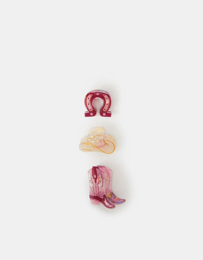 3-Pack Mini Cowboy Claw Clips