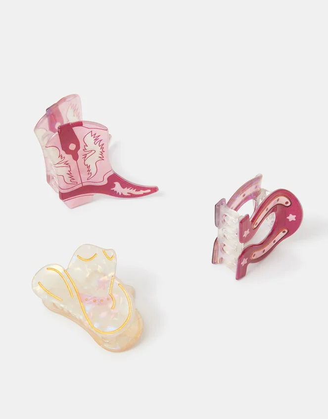 3-Pack Mini Cowboy Claw Clips