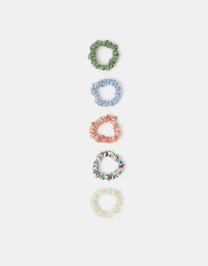 5-Pack Strawberry Check Satin Scrunchies