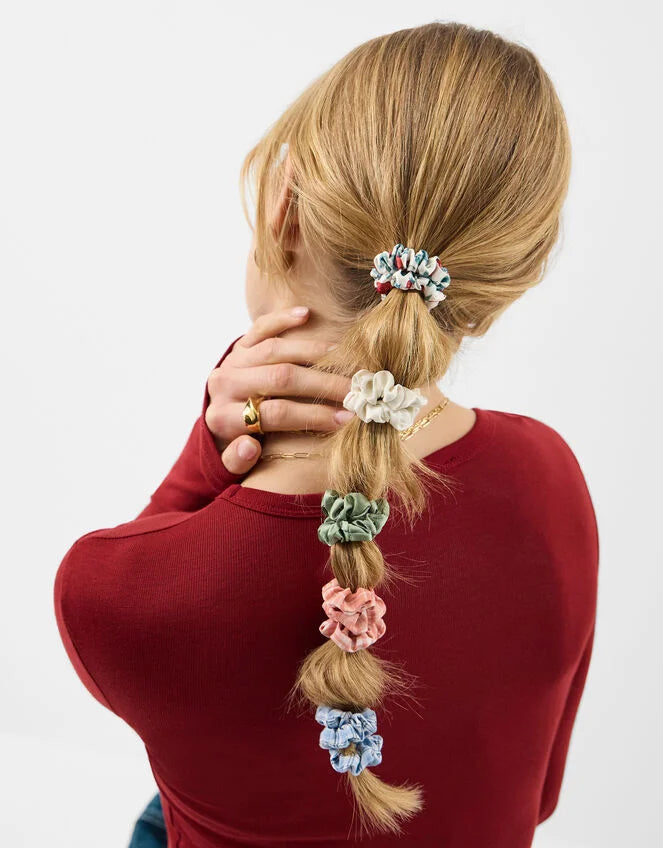 5-Pack Strawberry Check Satin Scrunchies