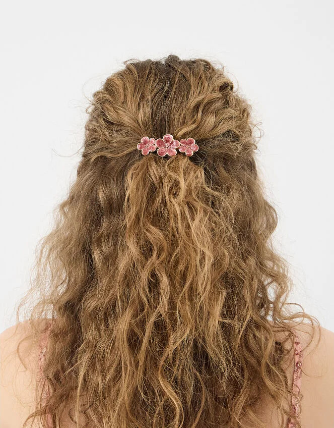 Sparkle Floral Barrette Hair Clip