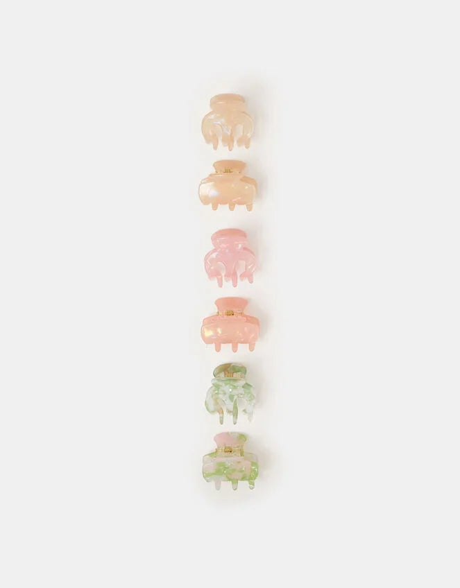 6-Pack Mini Iridescent Claw Clips