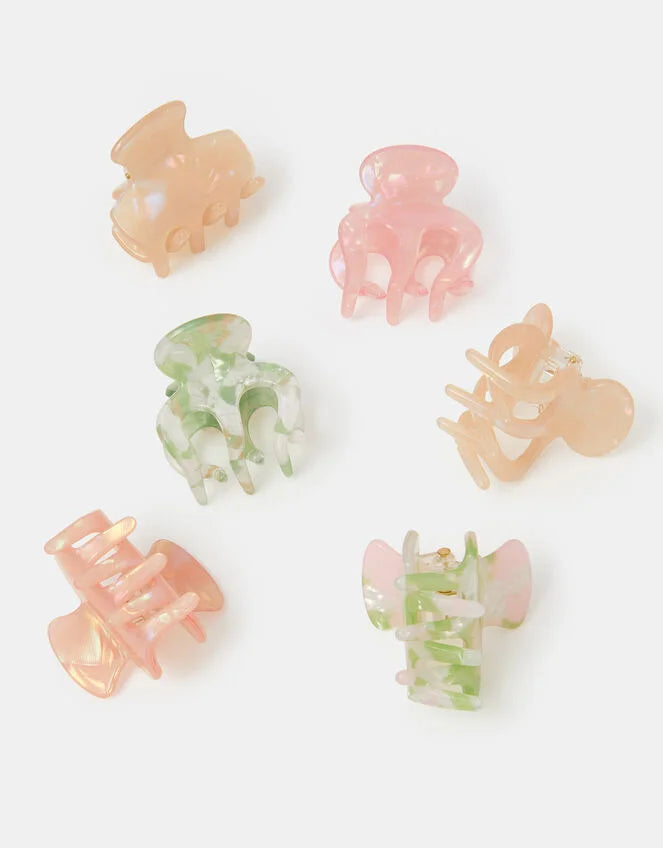 6-Pack Mini Iridescent Claw Clips