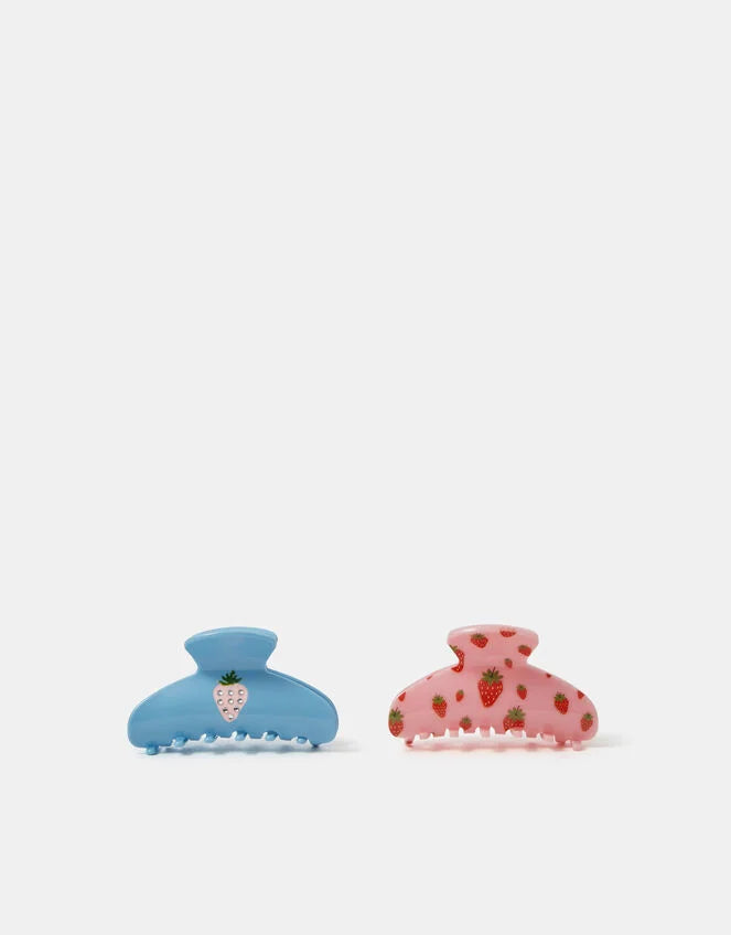 2-Pack Strawberry Print Claw Clips