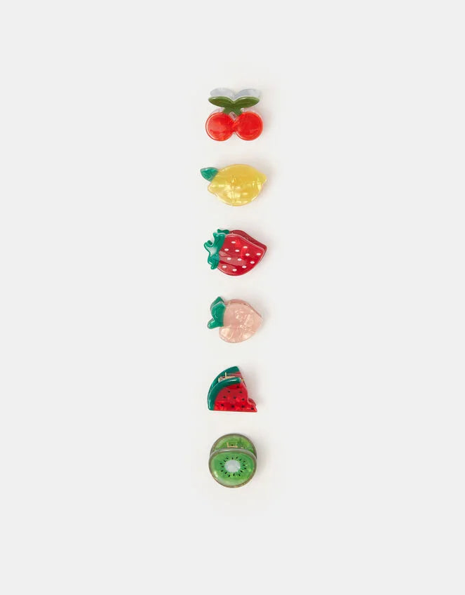 6-Pack Mini Fruit Claw Clips