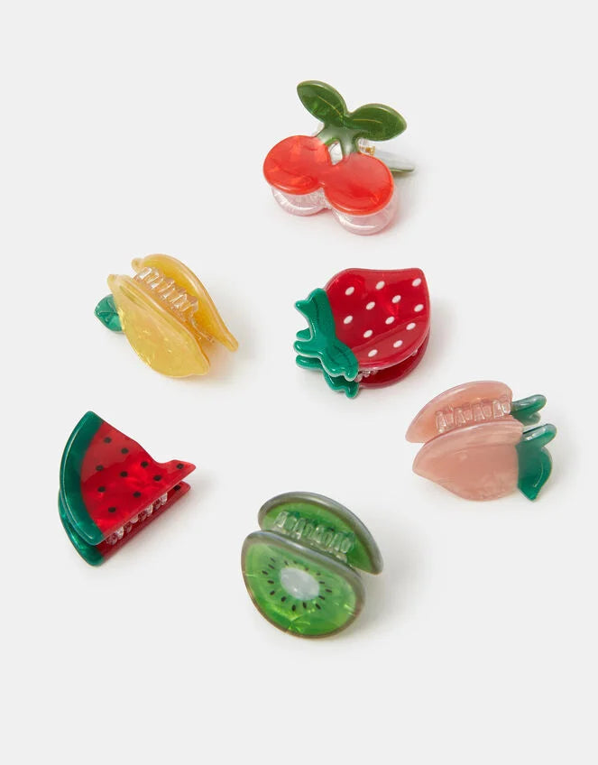 6-Pack Mini Fruit Claw Clips