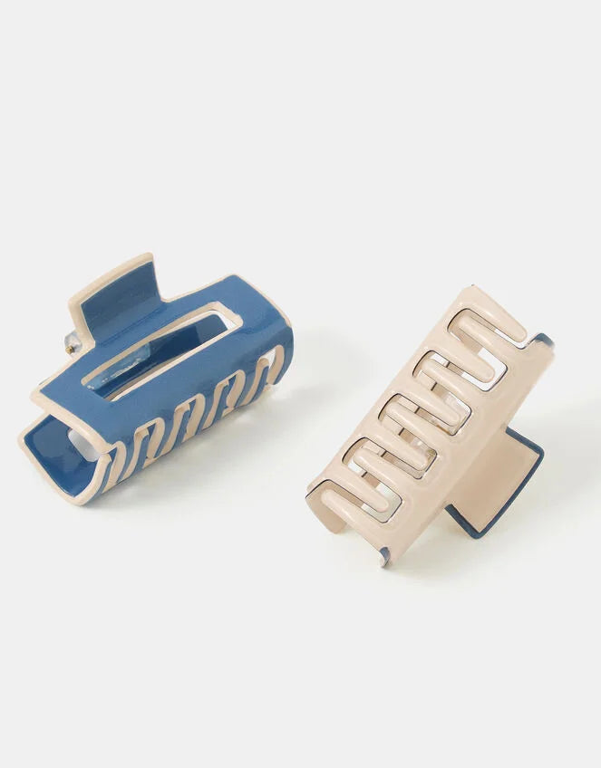 2-Pack Colourblock Cut Out Claw Clips