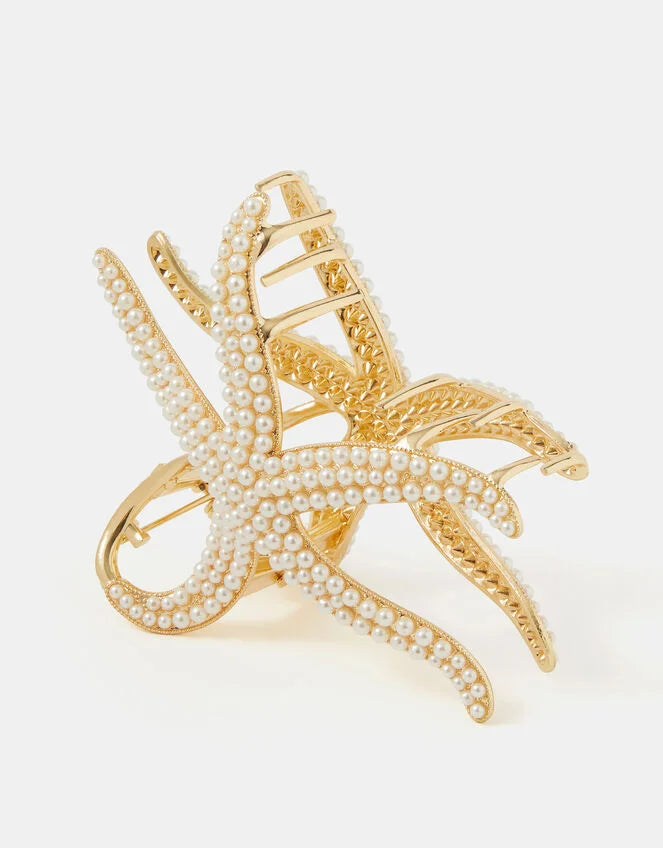 Pearl Starfish Claw Clip