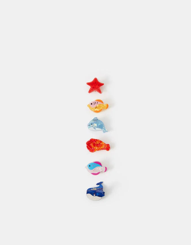 6-Pack Mini Ocean Friends Claw Clips