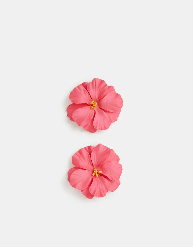 2-Pack Hibiscus Hair Clips Pink
