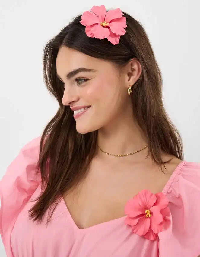 2-Pack Hibiscus Hair Clips Pink