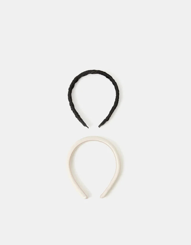 2-Pack Slim Headbands Black